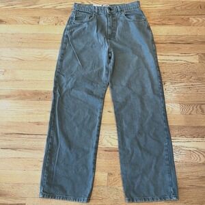 Cotton On Loose High Rise Straight Jeans Washed Gray Green Utility Streetwear 12